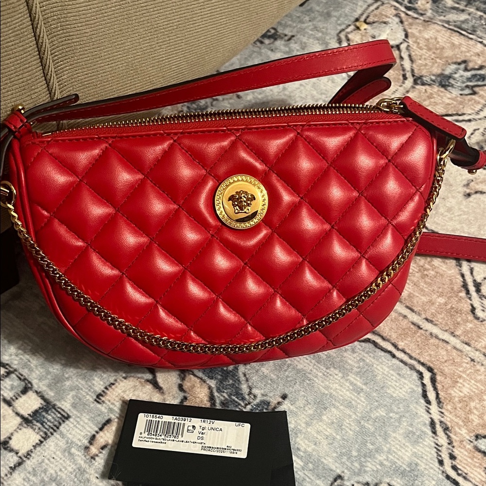 Versace, half moon red bag, Like new condition
